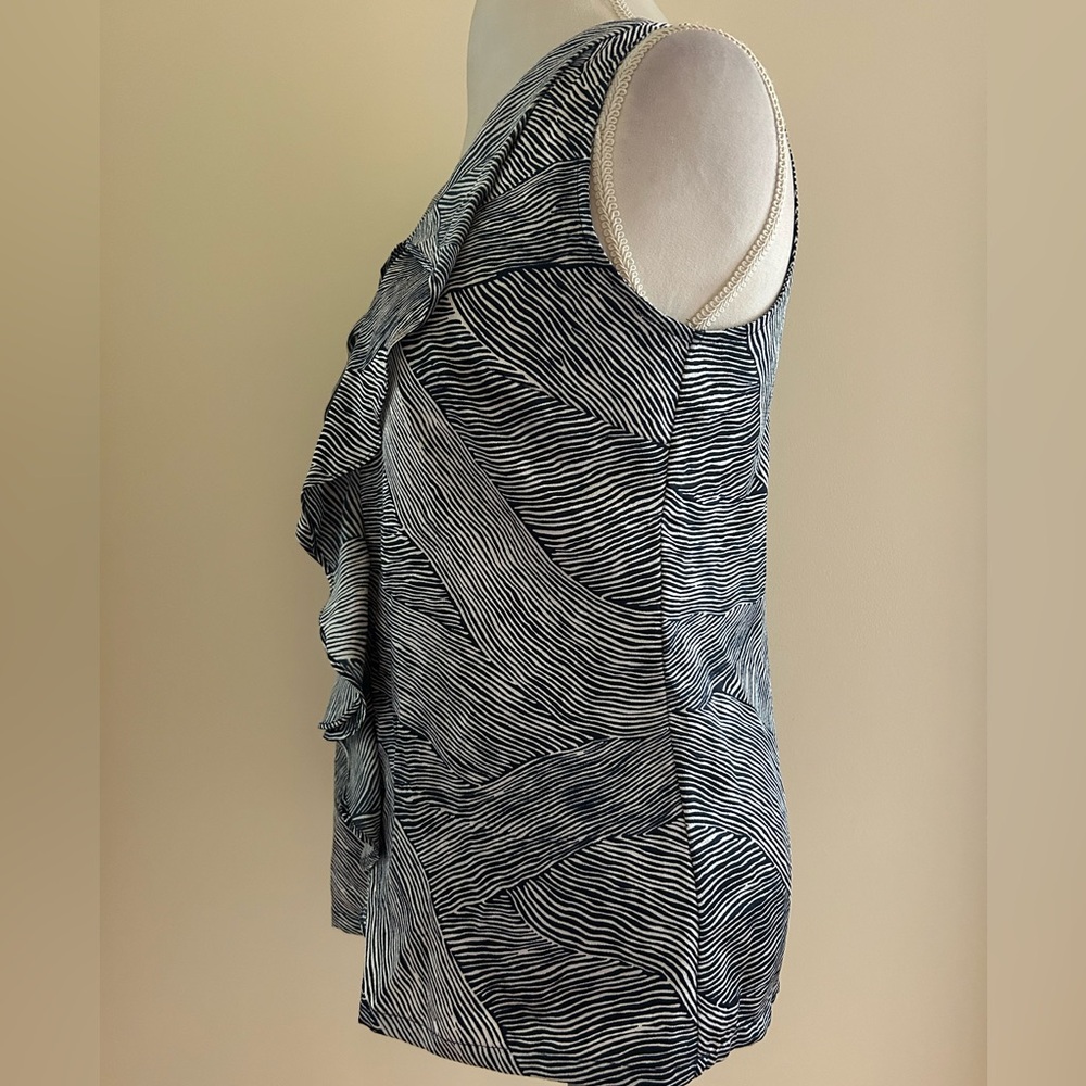 BEAUTIFUL Navy/White Ruffled Top - Picture 3 of 4